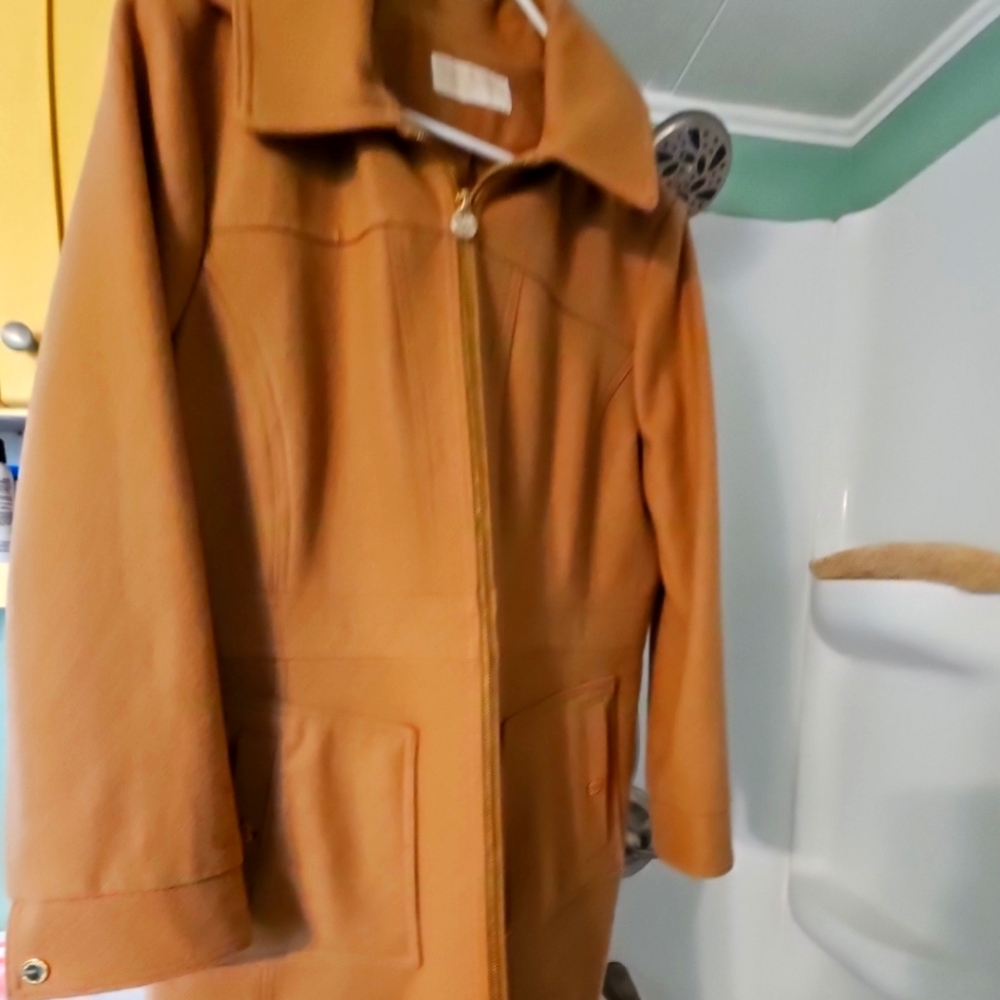 Women's Camel  Michael Kors Sz L Wool Blens Coat